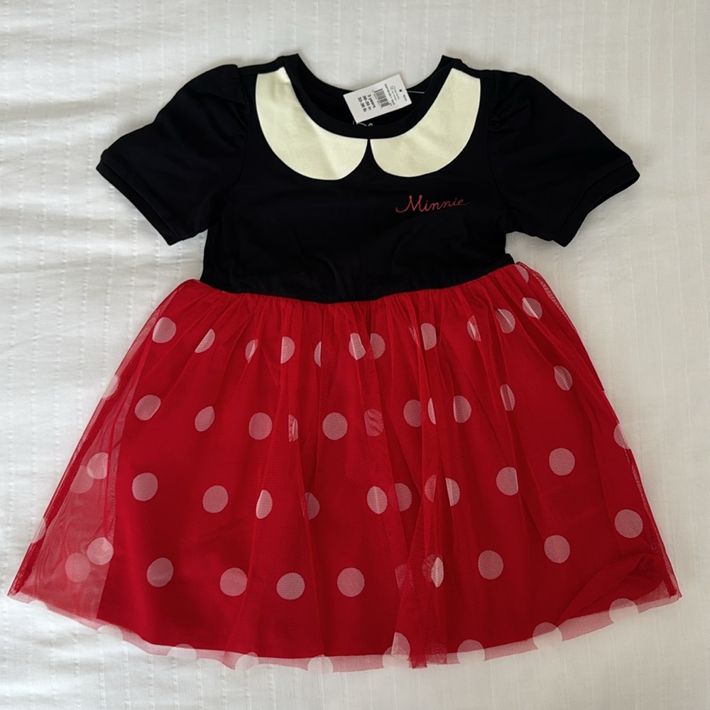 GAP Black Top with Red Polka Dot Skirt Girls Dress - Picture 4 of 5